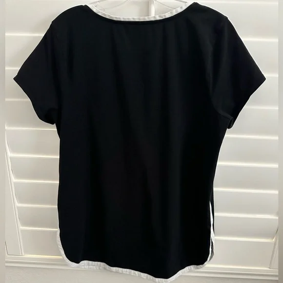 J. Jill Fit Black and White Progress Color Block Tunic Top Size M - Picture 2 of 11
